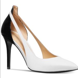 Black and white heels